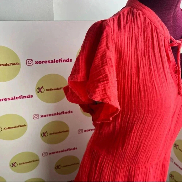 Style & Co Cotton Gauze Tie-Neck Tiered Dress - Picture 4 of 6